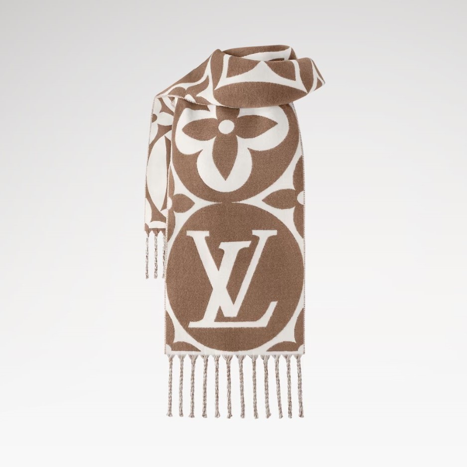 L0vis Vvtt0n LV Medallion Scarf Brown 92.5in/235cm M94853
