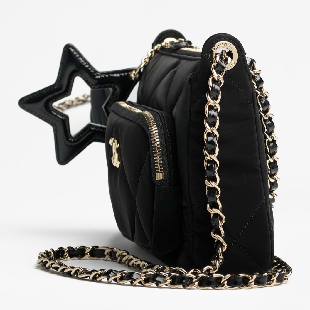 [True-to-ORIGINAL] Ch**el Clutch With Chain Black For Women 8.3in/21cm‎ AP4771-B21406-94305