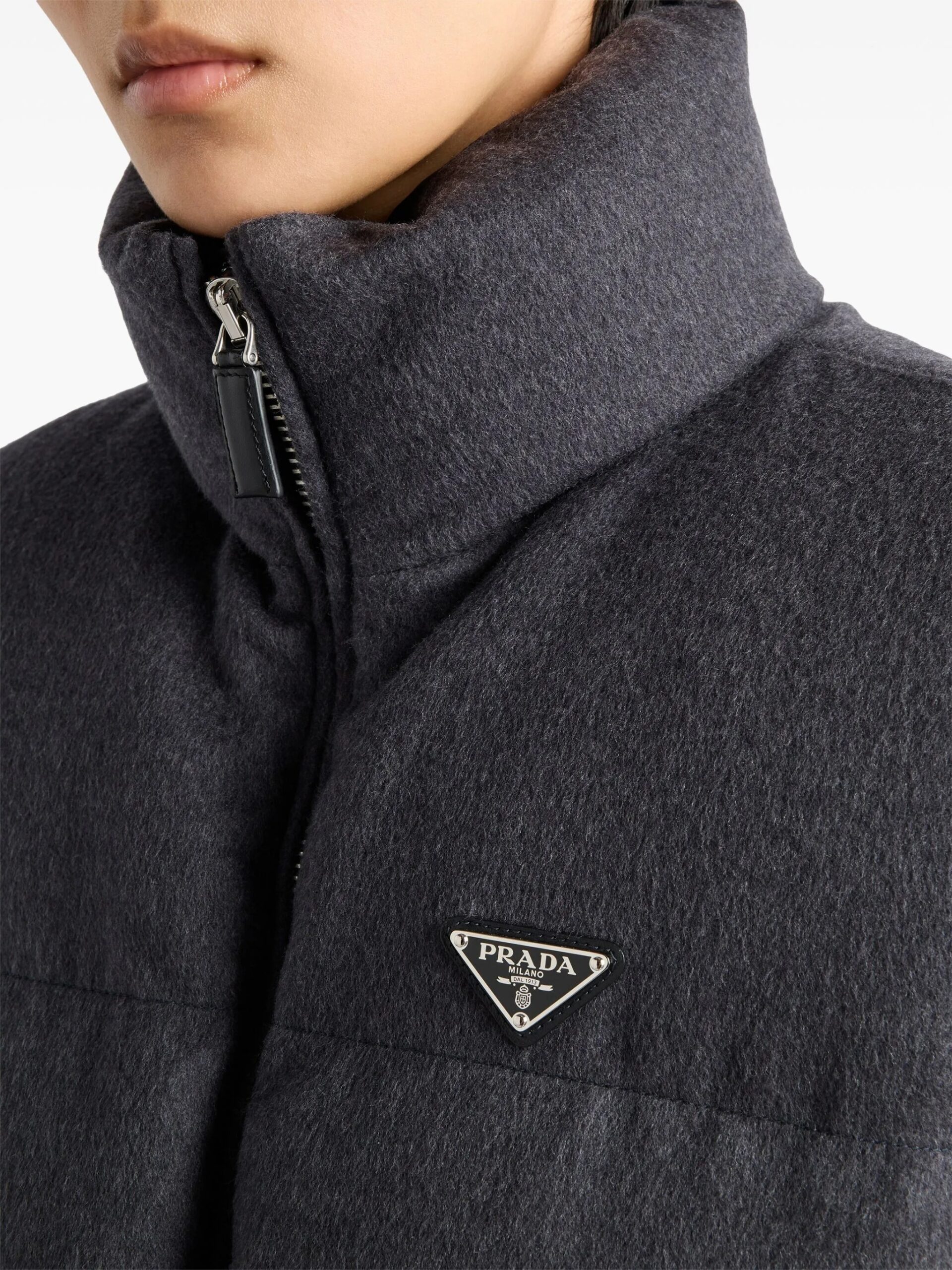 Pra*a Belted Down Padded Gilet Dark Grey For Women