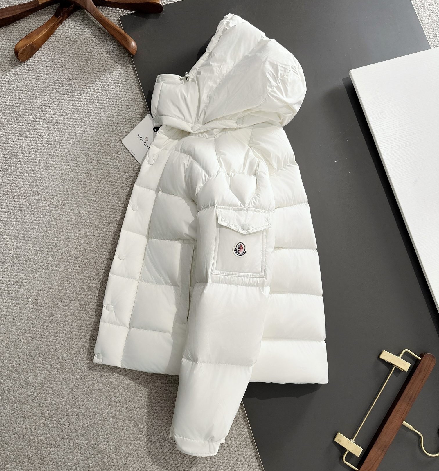 Moncler Maya 70 Hooded Short Down Jacket White For Women K20931A0010254A81