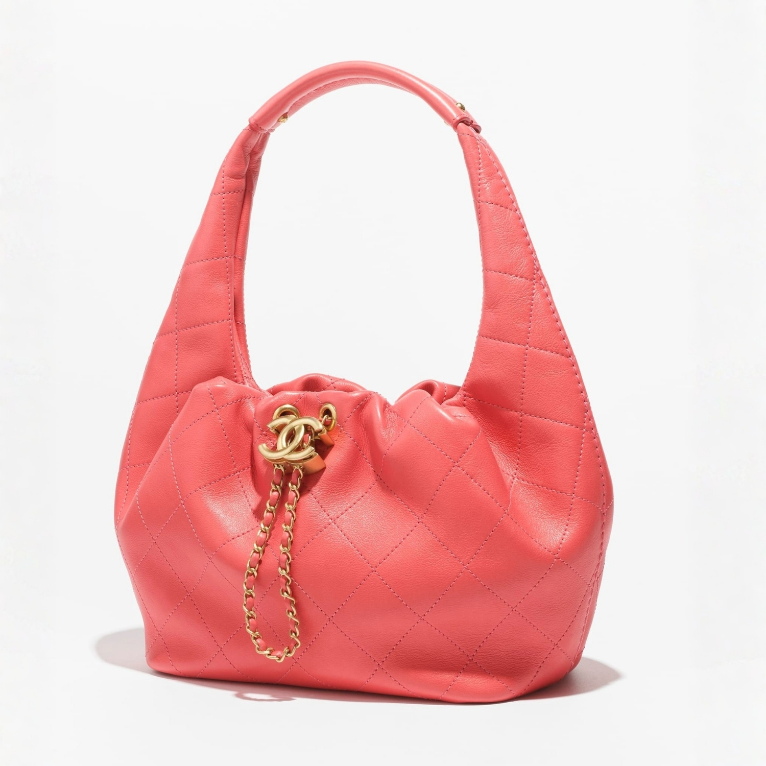 Ch**el Hobo Handbag Coral For Women 9.4in/24cm AS5976-B22897-U4539