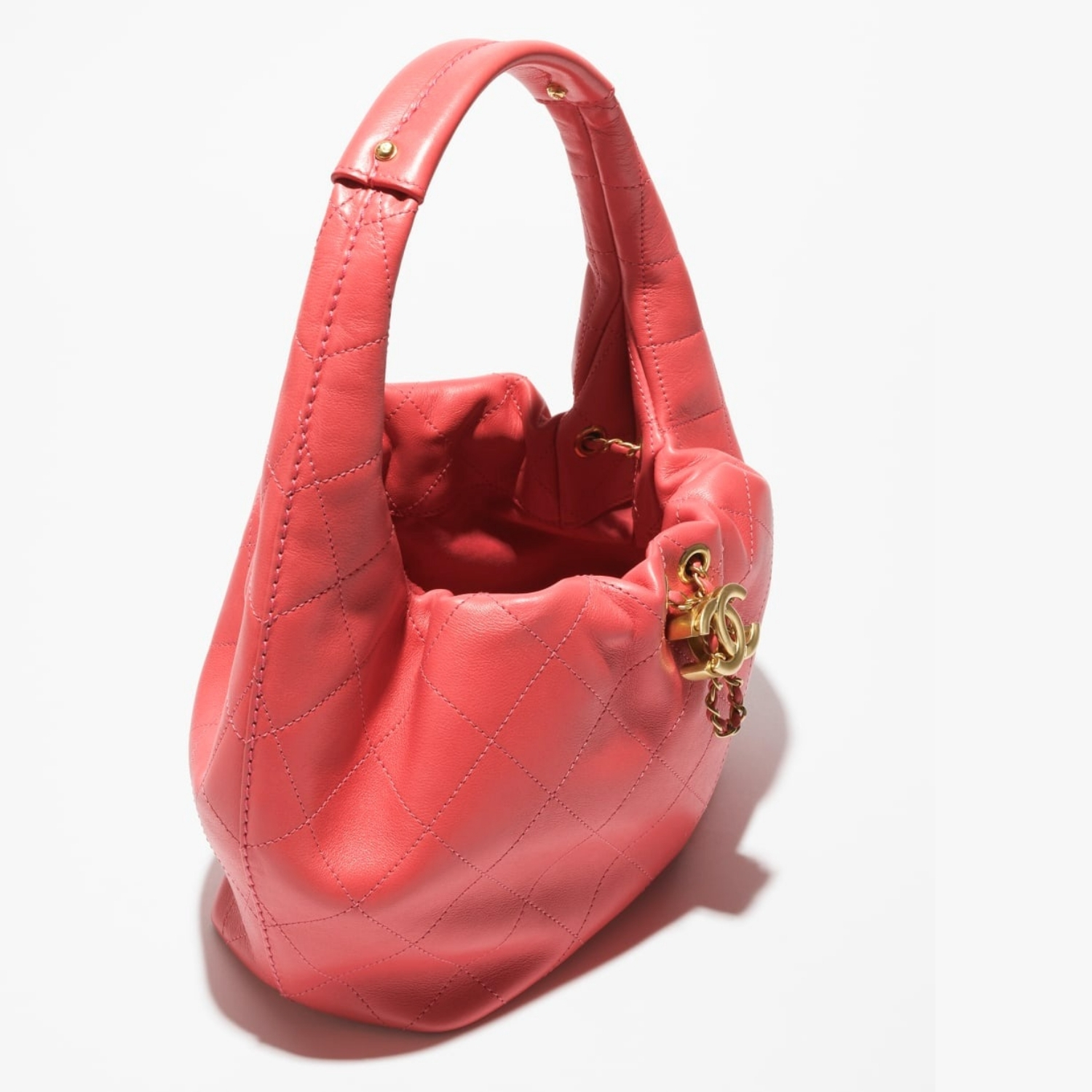 Ch**el Hobo Handbag Coral For Women 9.4in/24cm AS5976-B22897-U4539