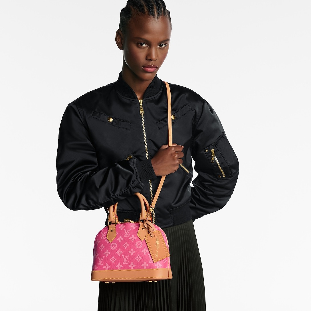 L0vis Vvtt0n Alma BB Monogram Origine Rose Ruban For Women 9.4in/24cm M28272