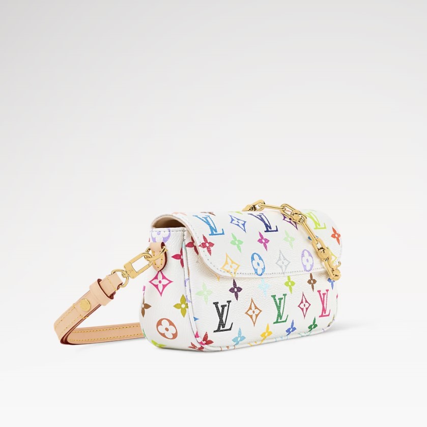 L0vis Vvtt0n LV x TM Wallet On Chain Ivy Crossbody Bag 9.3in/ 24cm Multicolor Gold Hardware For Women M27492