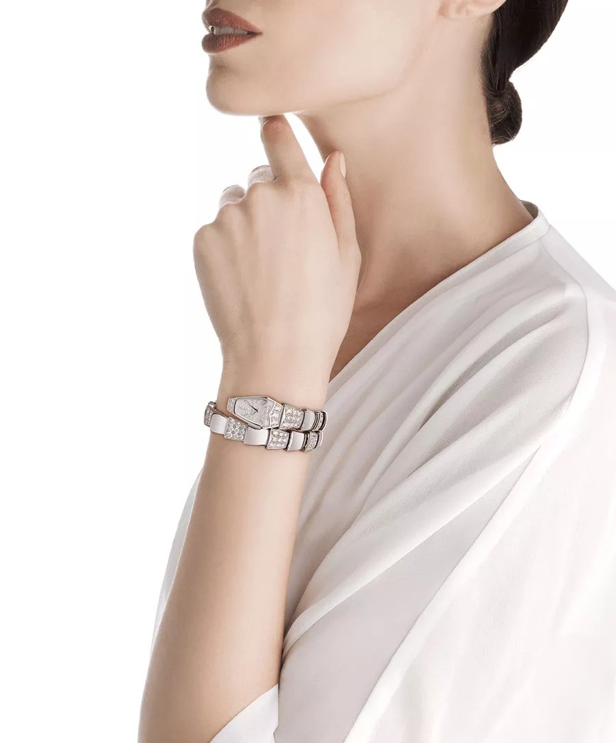 Bv1g*ai Serpenti Jewelry Watch Silver Toned White Dial 26mm For Women 101787