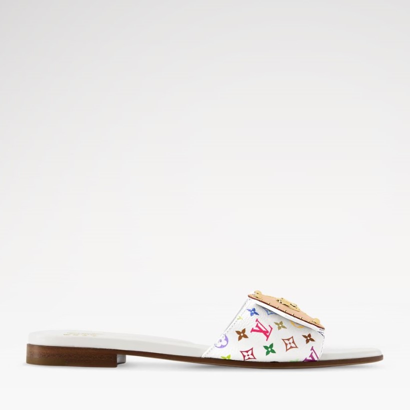 L0vis Vvtt0n LV x TM LV Frame Flat Mules White For Women 1AJJYL