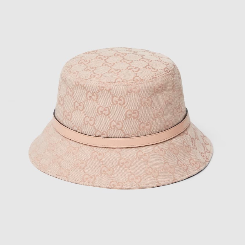 Gvc*1 GG Canvas Bucket Hat Pink For Women 847739 3HBAO 6872