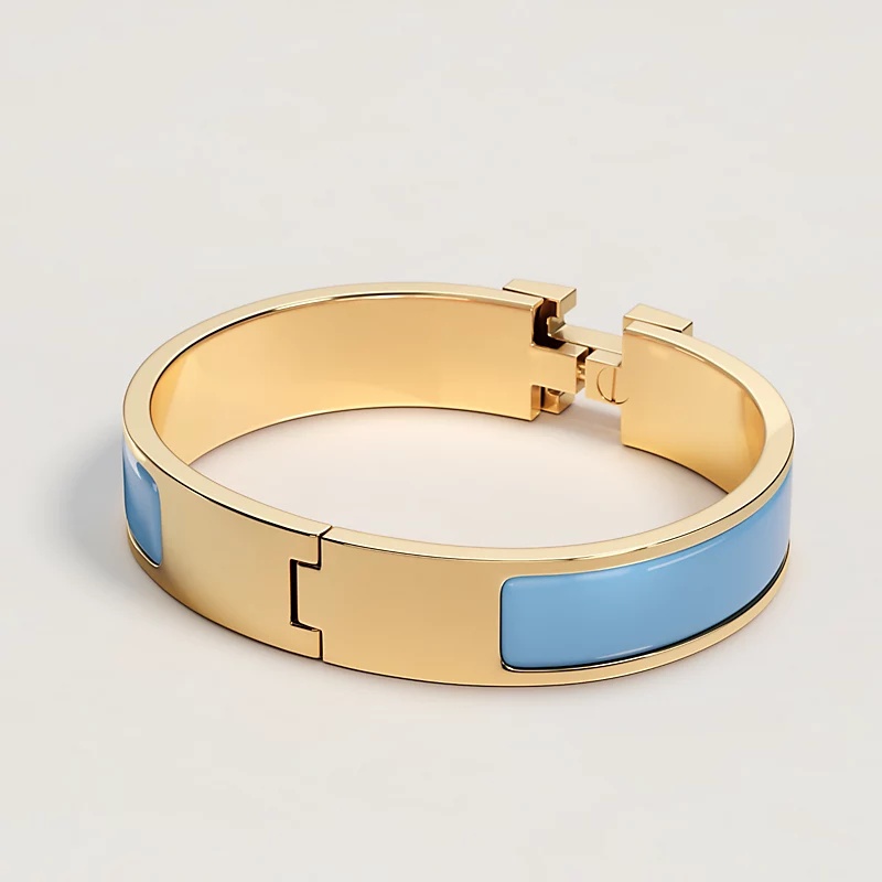 H**me5 Clic H Bracelet Bleu Orage Gold Hardware For Women H700001F 6TGM