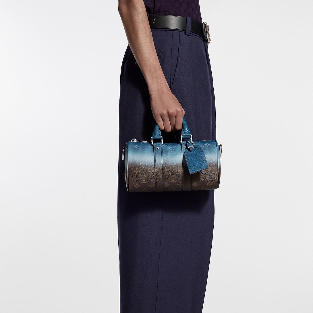 L0vis Vvtt0n Keepall Bandouliere 25 Travel Bag 9.8in/ 25cm Blue Silver Hardware For Men M28026