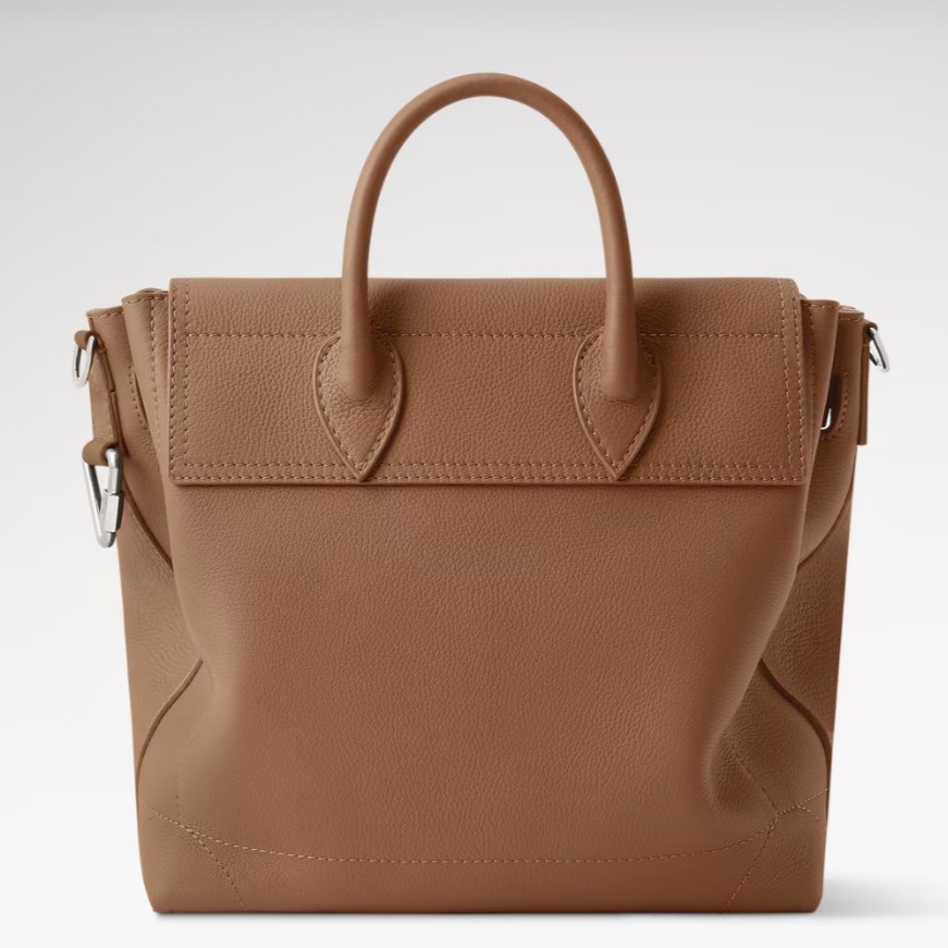 L0vis Vvtt0n Steamer 30 Top Handle Bag 12.6in/ 32cm Tan Silver Hardware For Men M26758