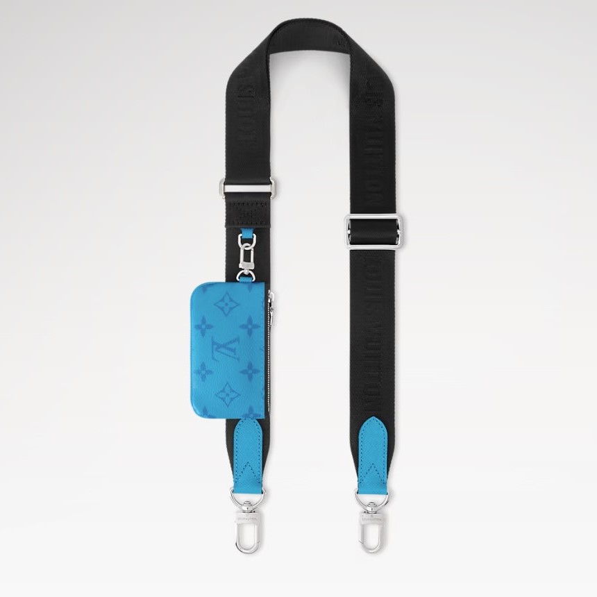 L0vis Vvtt0n Trio Messenger Crossbody Bag 9.8in/ 25cm Tropical Blue Silver Hardware For Men M27641