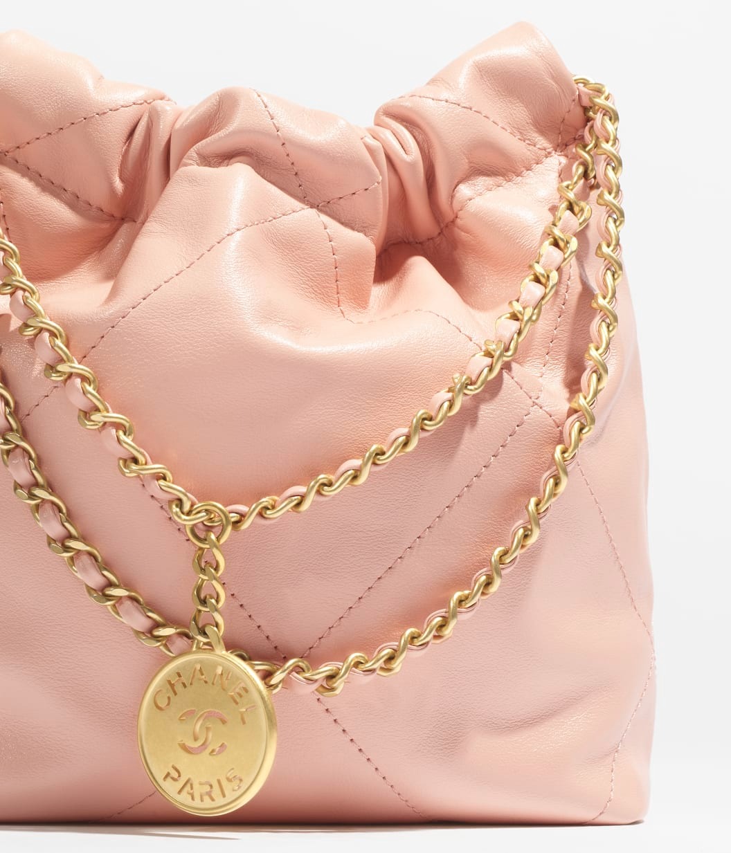 Ch**el 22 Mini Crossbody Bag 8.5in/ 19cm Light Pink Gold Hardware For Women AS3980-B19059-U6543