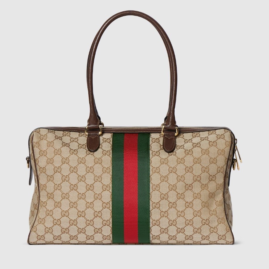 Gvc*1 Borsetto Large Boston Shoulder Bag 15.2in/ 39cm Sand/ Brown Gold Hardware For Women 866734 FAFV9 9653