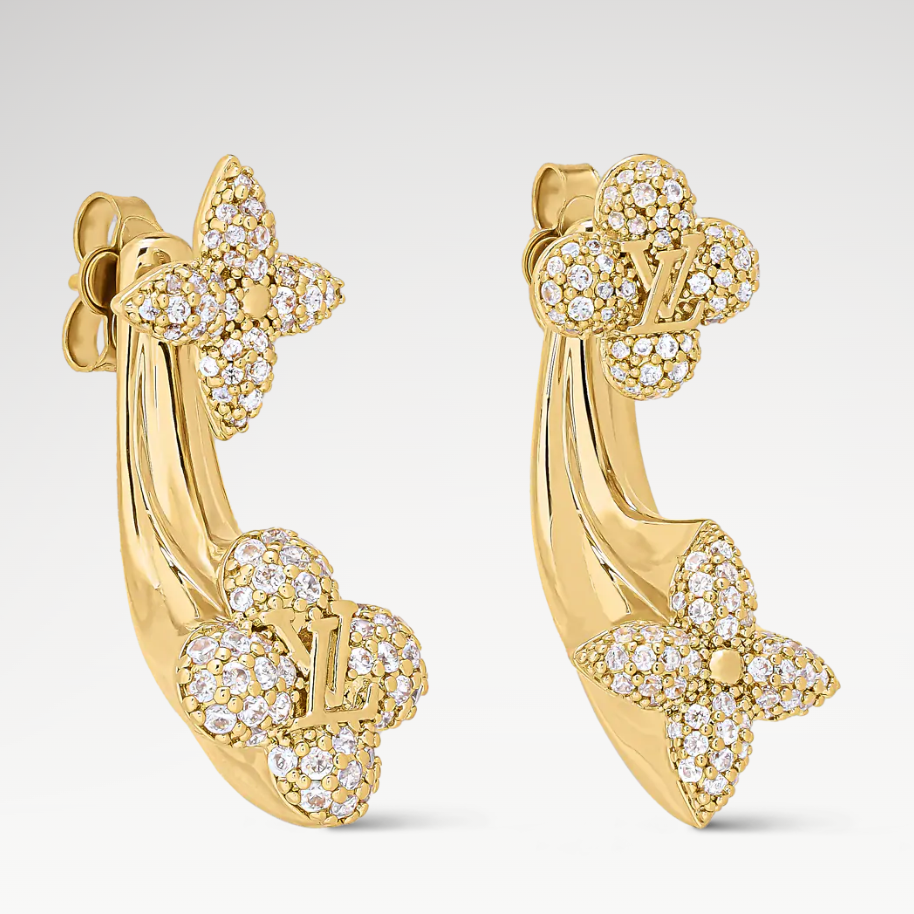 L0vis Vvtt0n LV Flower Comet Earrings Gold Hardware For Women M03520