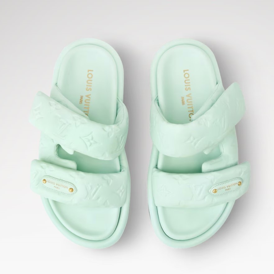 L0vis Vvtt0n Pool Pillow Comfort Mules Green For Women 1AJKZK