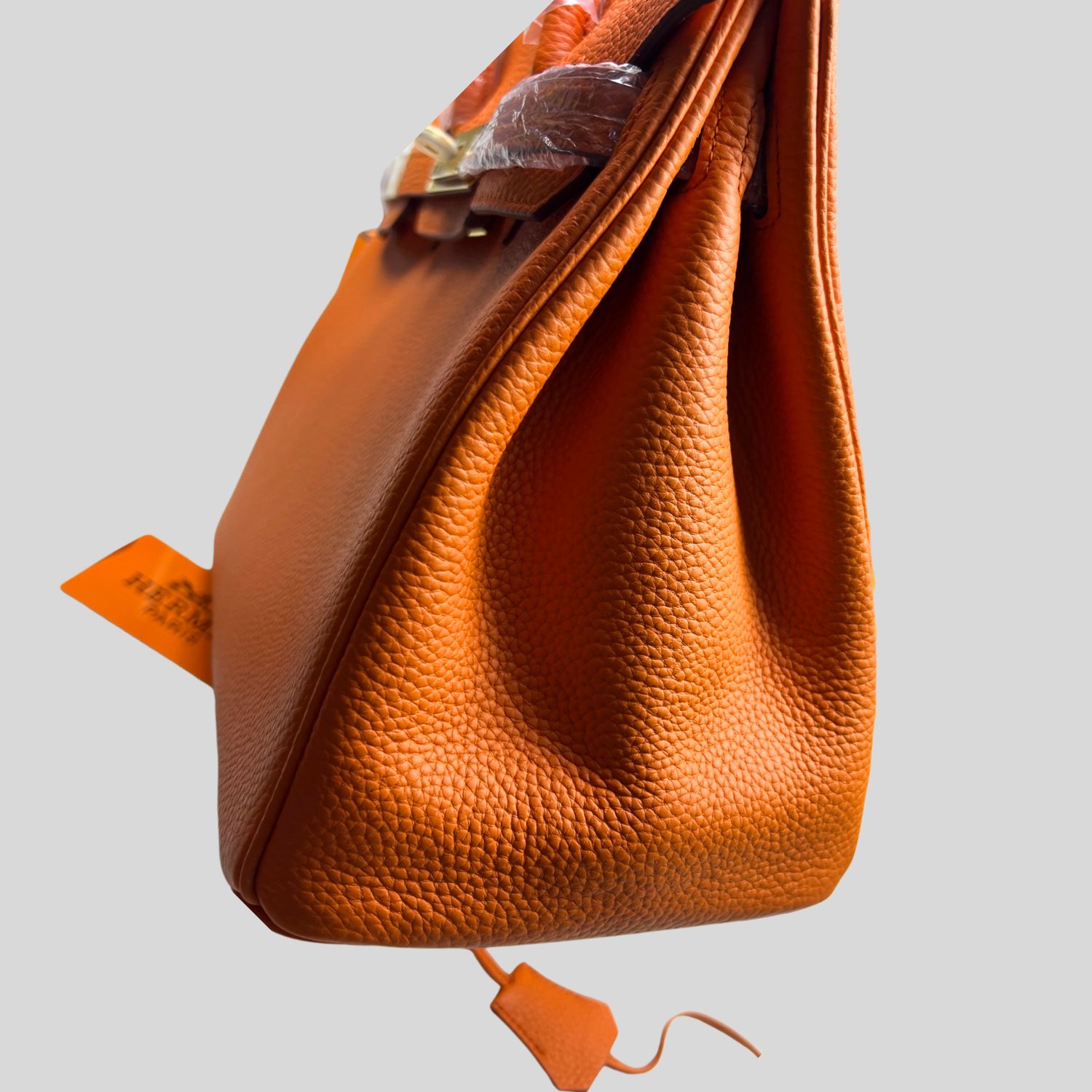 H**me5 Birkin Orange Semi Handstitched With Gold Toned Hardware For Women 30cm/11.8in