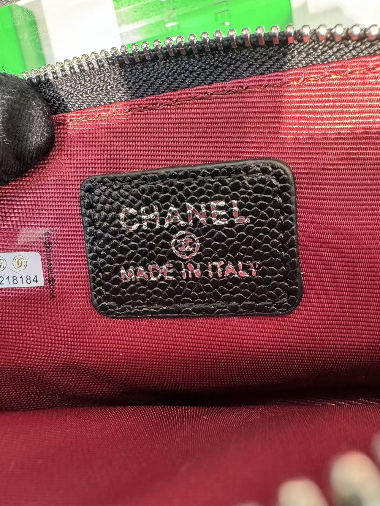 Ch**el CO-CO Classic Card Holder 19cm/7.5in Gold Hardware For Women Black