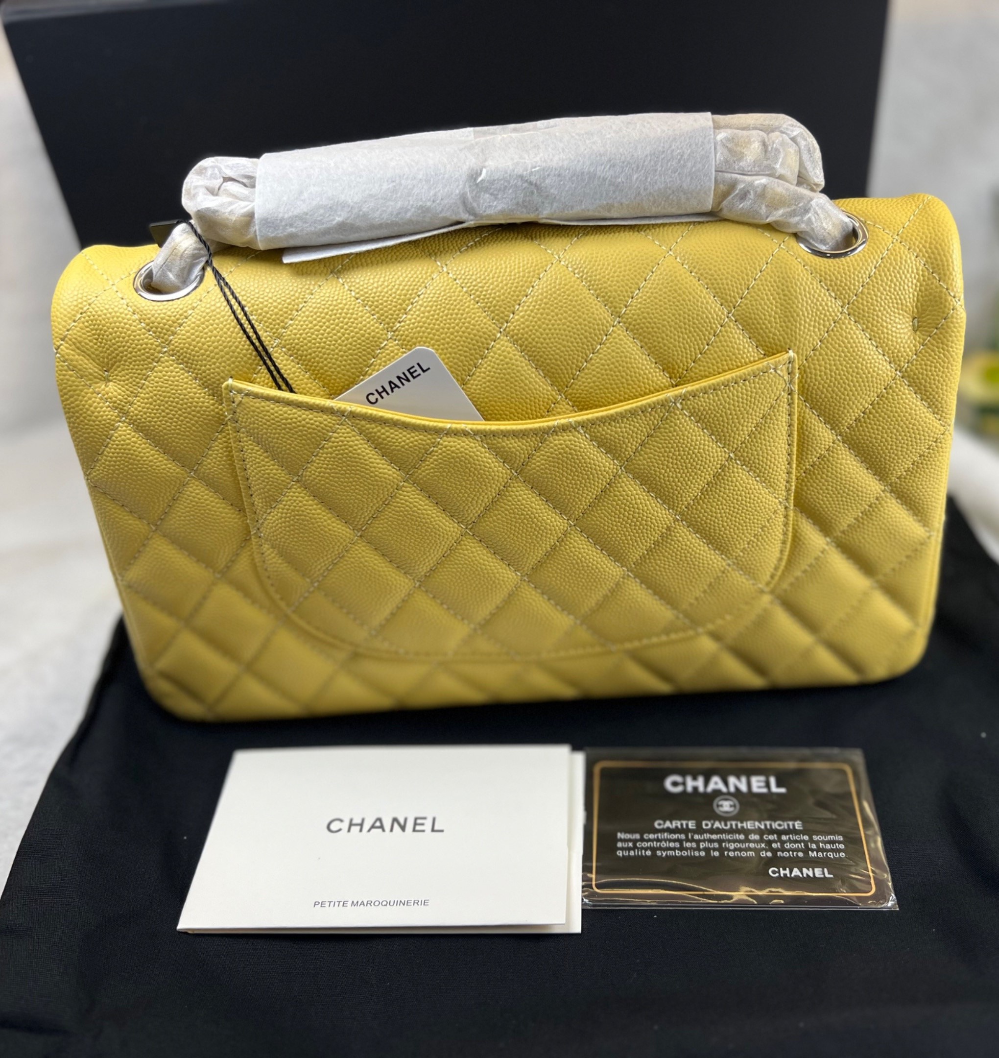 [True-to-ORIGINAL] Ch**el 11.12 Classic Double Flap Yellow For Women 10in/25.5cm