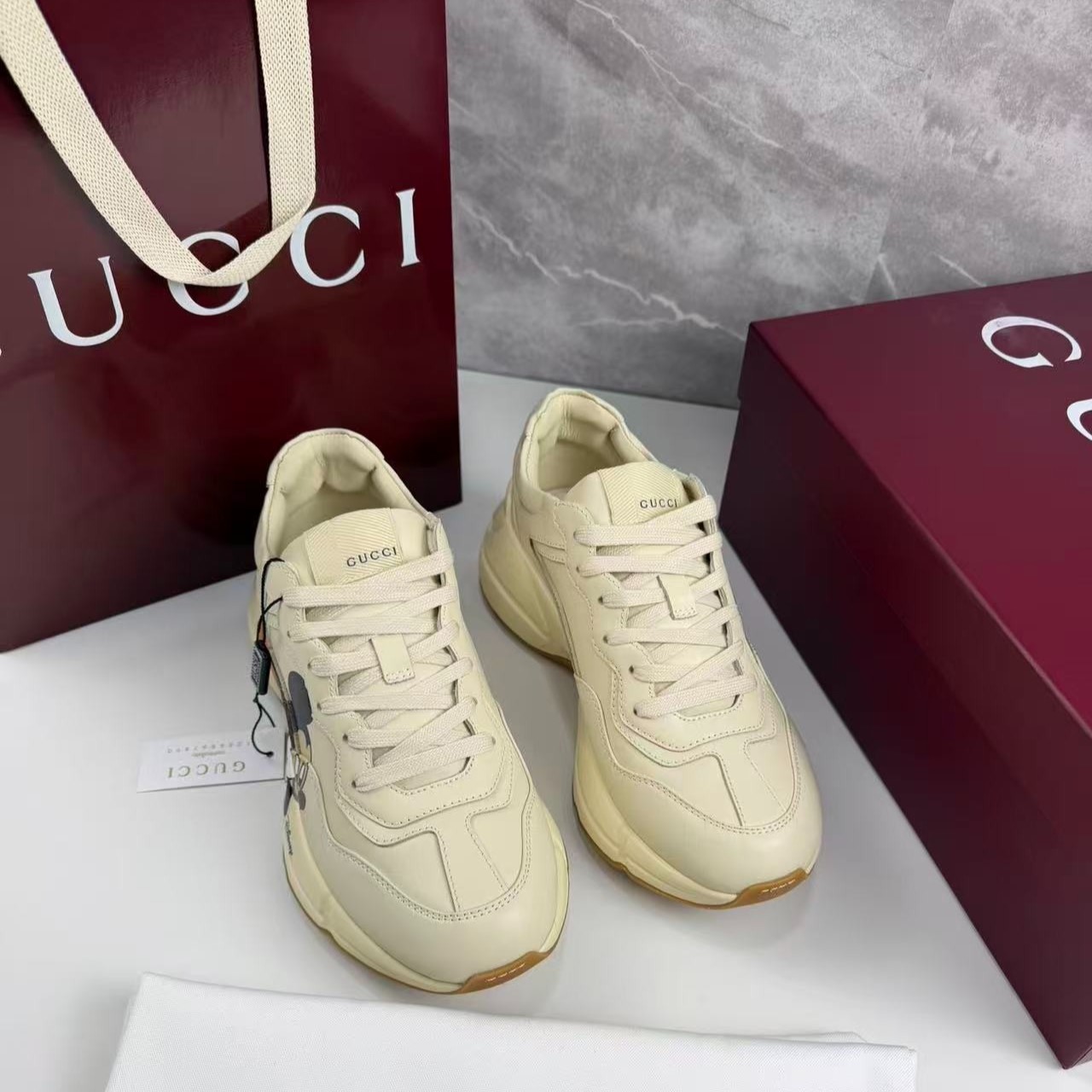 Gvc*1 x Disney Women’s Rhyton Sneaker With Mickey Mouse Beige For Women 602049 DRW00 9522