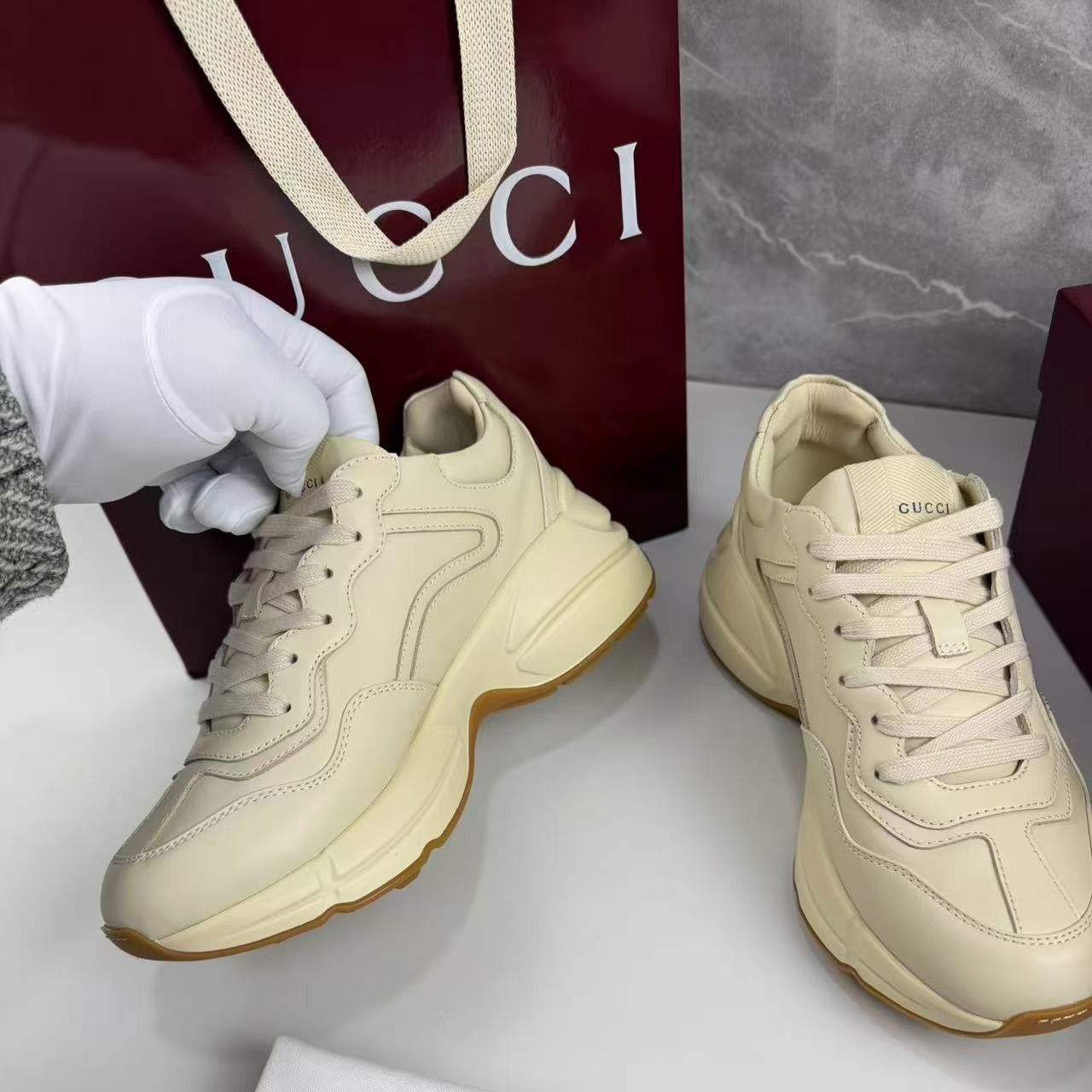 Gvc*1 x Disney Women’s Rhyton Sneaker With Mickey Mouse Beige For Women 602049 DRW00 9522