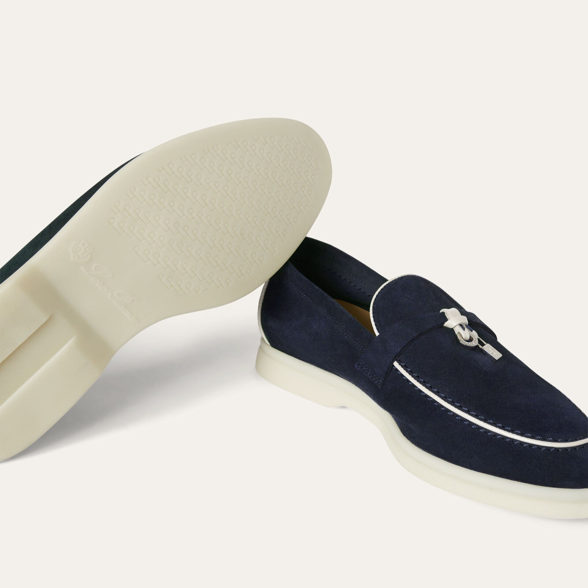 L0r0 P1ana Summer Charms Walk Loafers Navy Blue For Women – FAL5899 W000