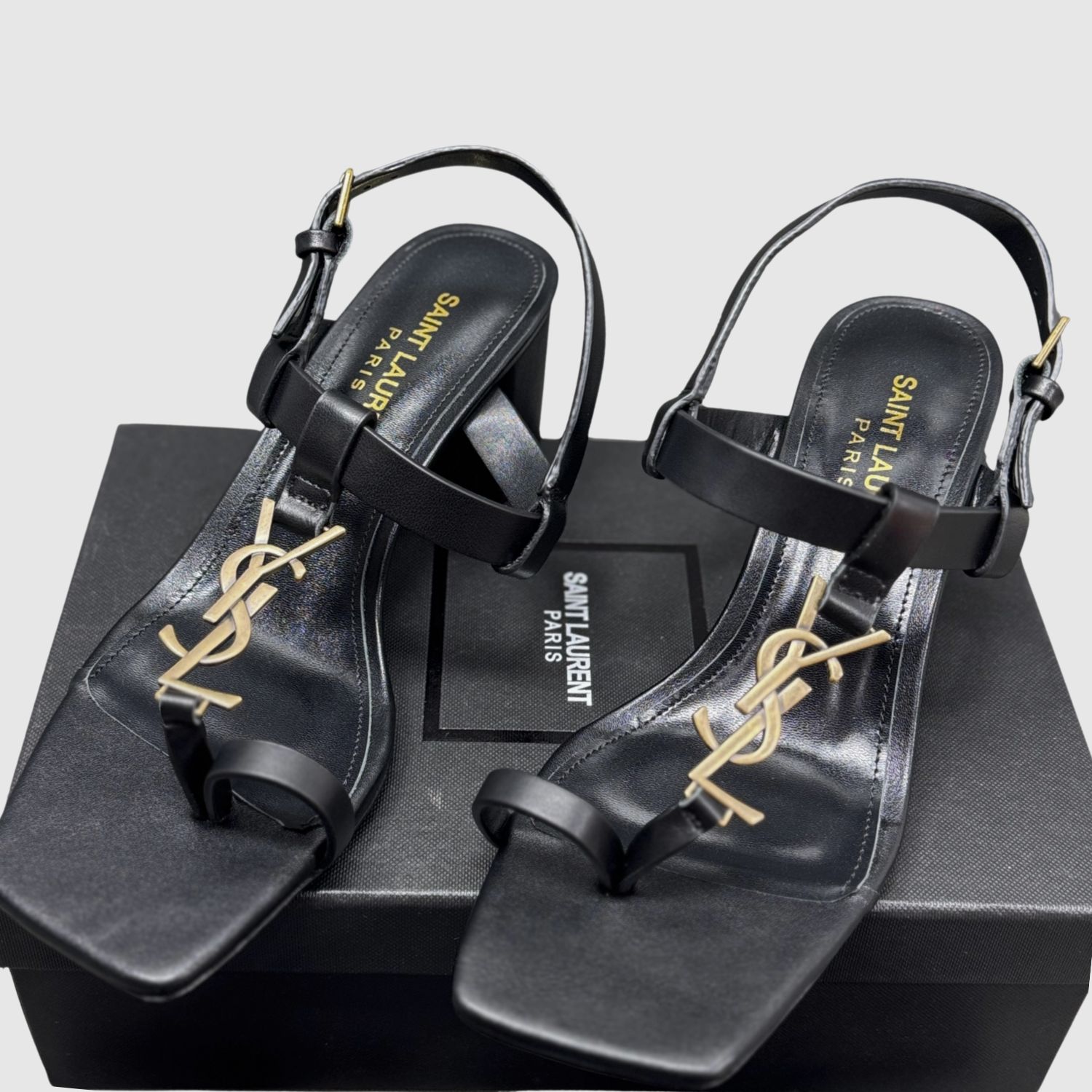 Sa1nt Lau*nt Women’s Cassandra Heeled Sandals Black For Women Y51 658198DWETT1000