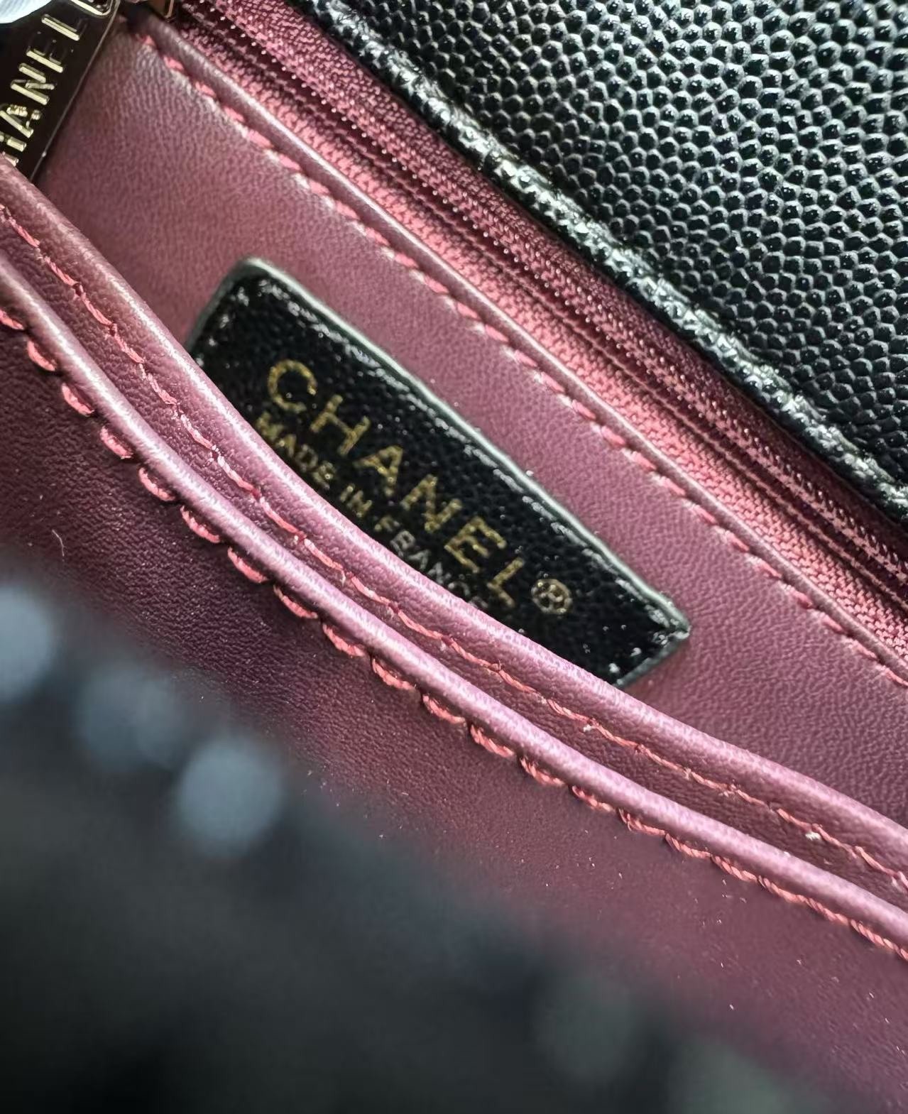 Ch**el Classic Mini Flapbag Top Handle Black For Women 7.5in/19cm