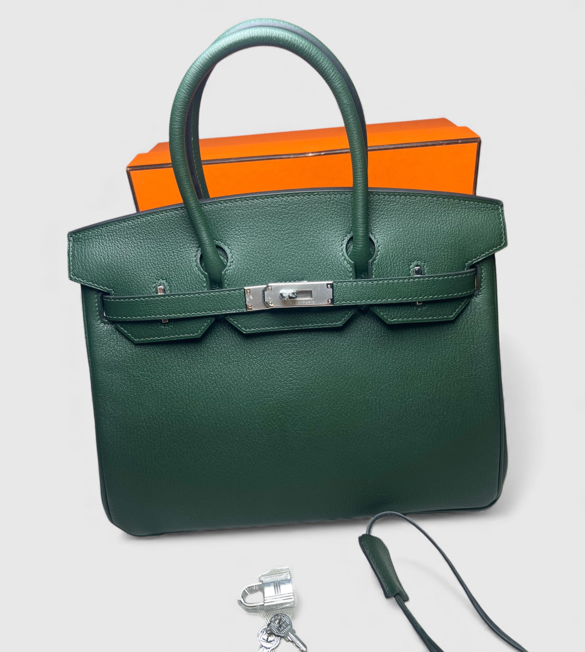 H**me5 Birkin 30 Togo Dark Green For Women Silver Toned Hardware 11.8in/30cm
