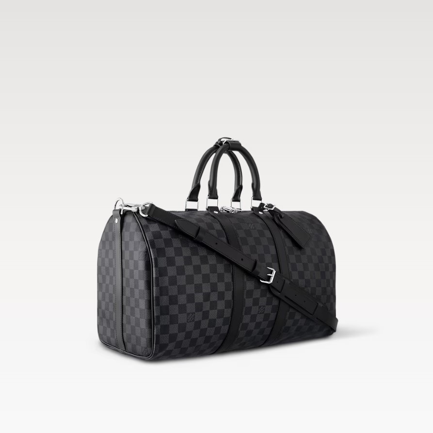 L0vis Vvtt0n Keepall Bandoulière 45 Damier Graphite Canvas Bag Black 17,7in/45cm N41418