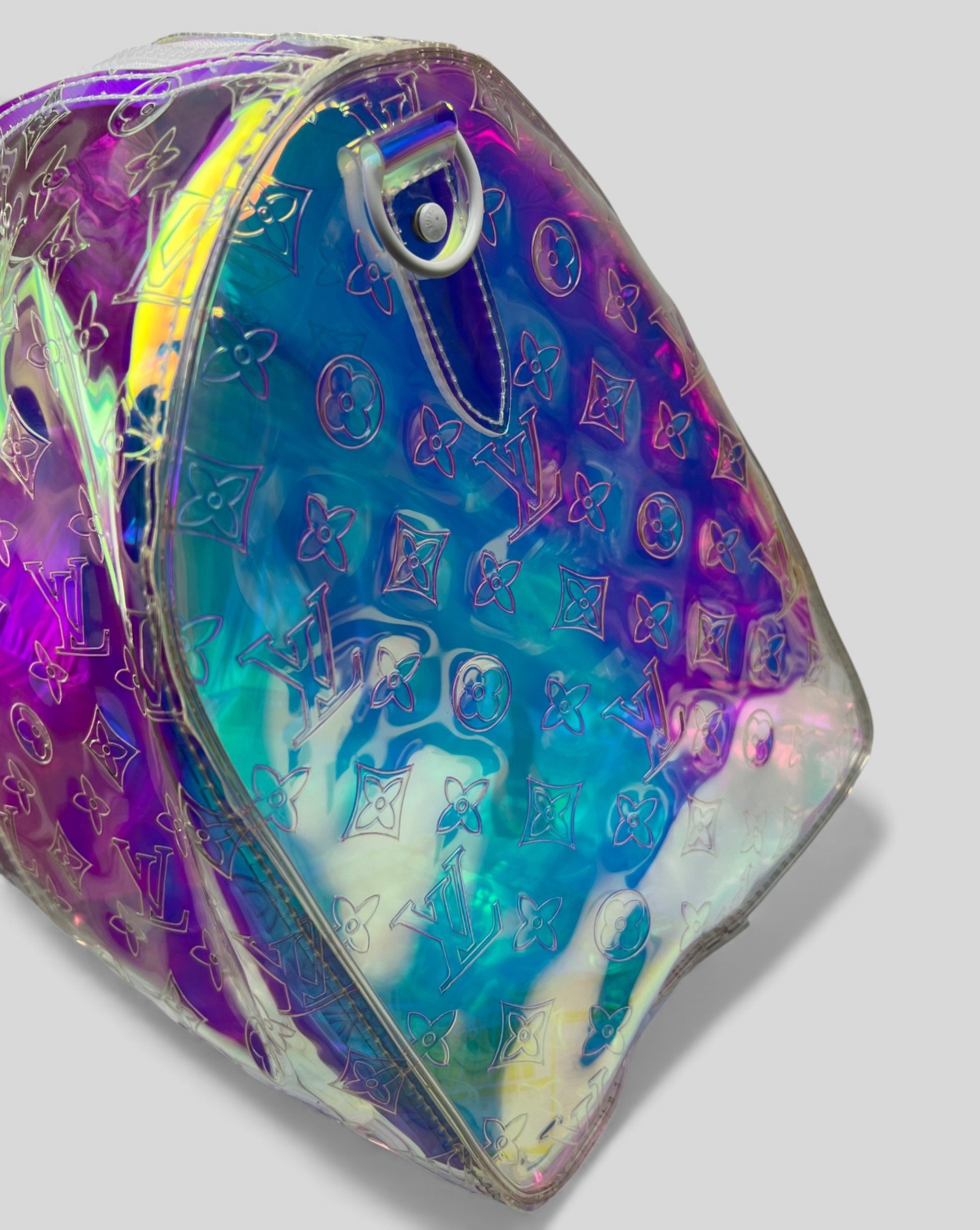 L0vis Vvtt0n Keepall Bandouliere 50 Monogram PVC Iridescent Prism By Virgil Abloh 19.7in/50cm LV M53271