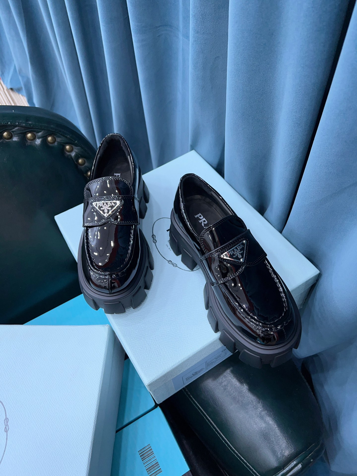 Pra*a Monolith Brushed Loafers Black For Women 2.4in/60mm PRD