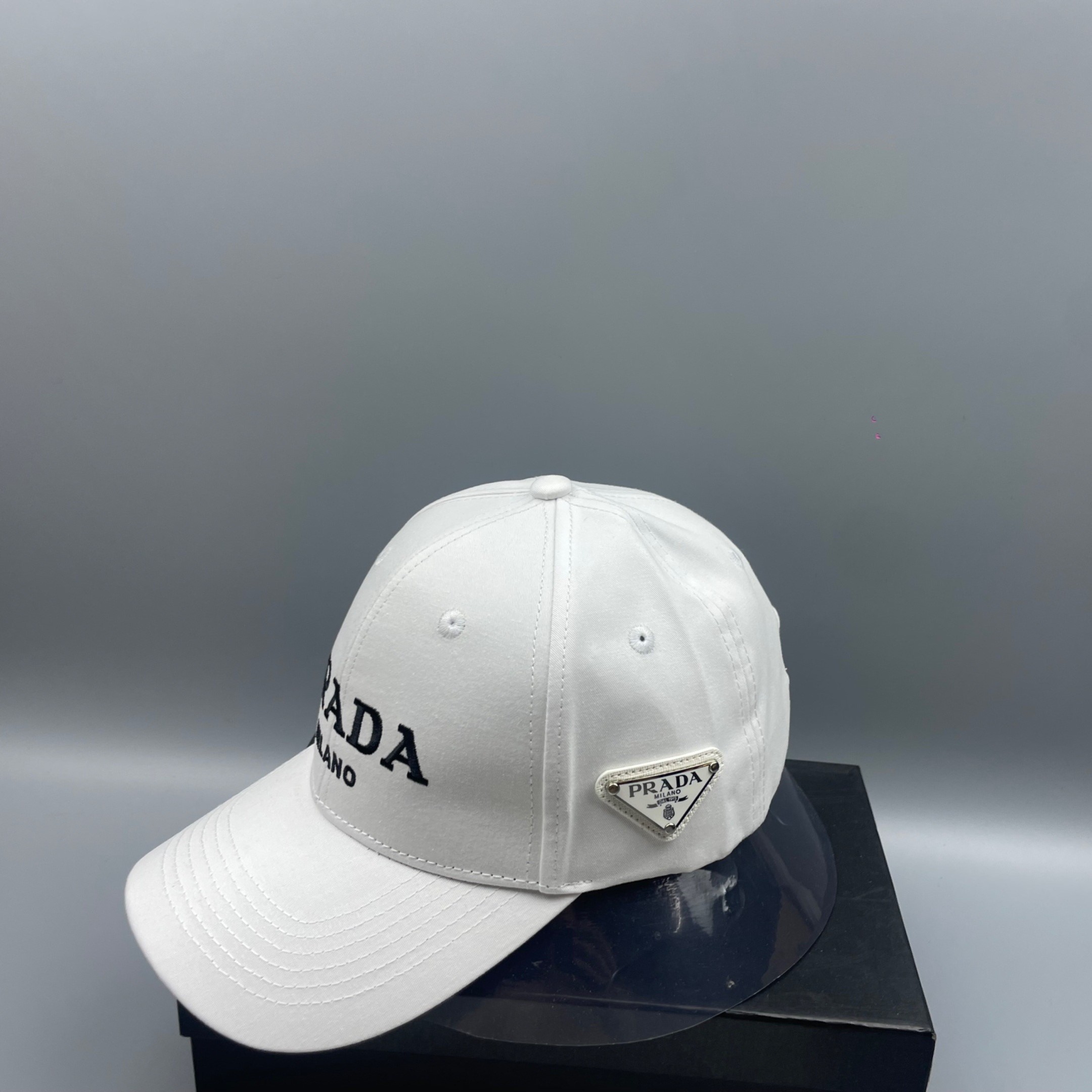 Pra*a Denim Baseball Cap White Pra*a Cap