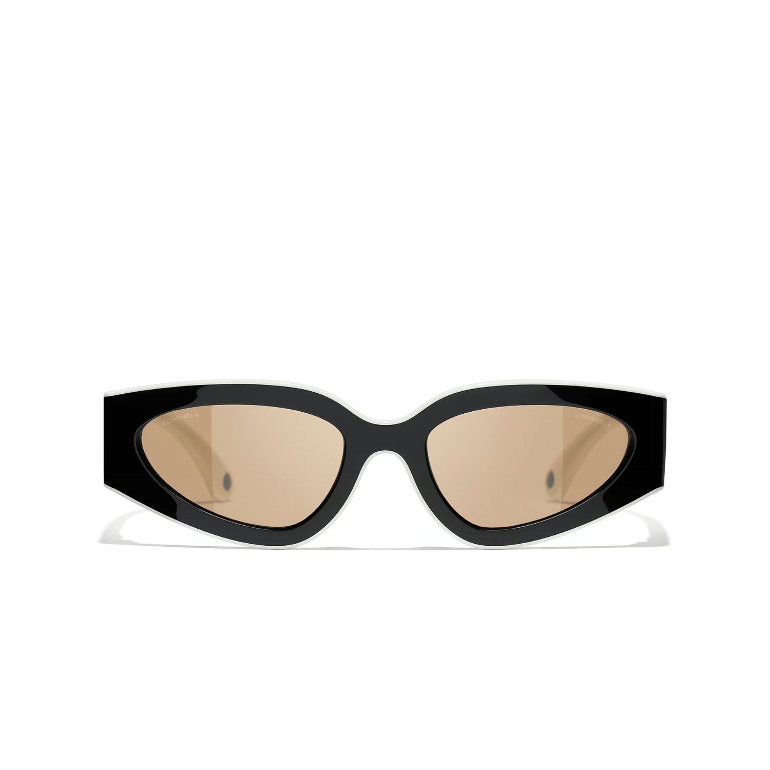 Ch**el Rectangular Sporty Sunglasses Black & White