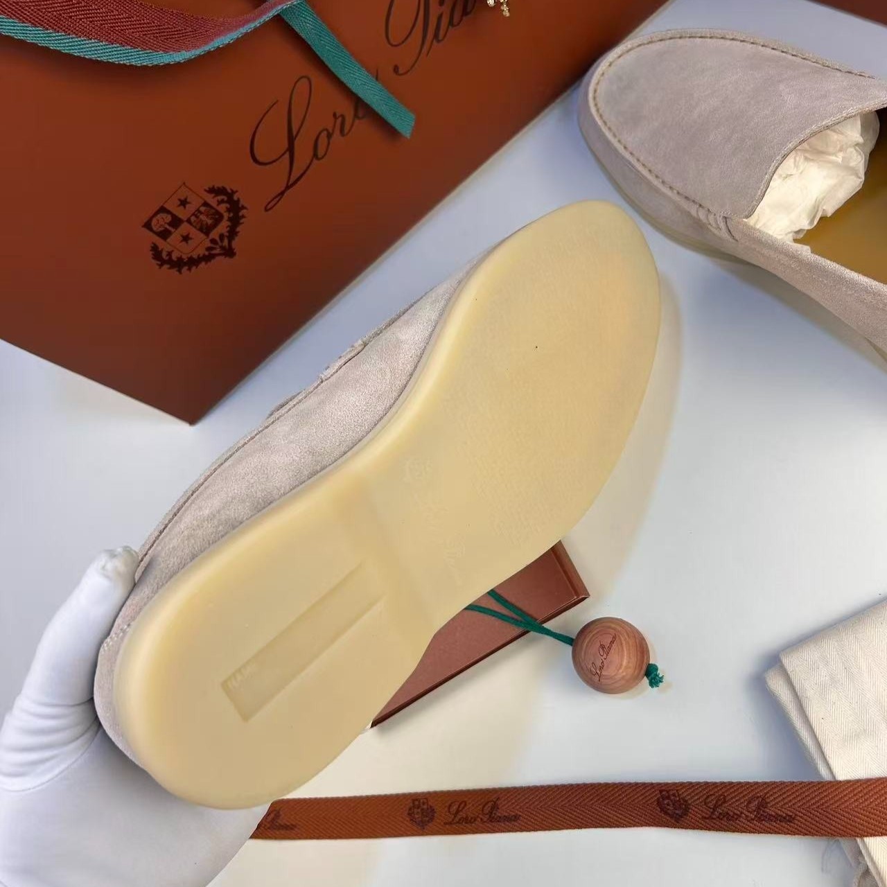 L0r0 P1ana Summer Walk Loafers Beige For Men FAI3276