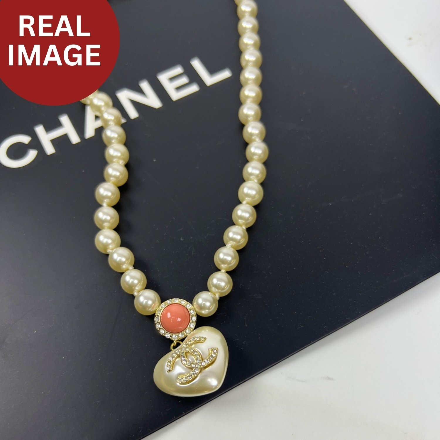Ch**el Love Pearl Necklace White For Women