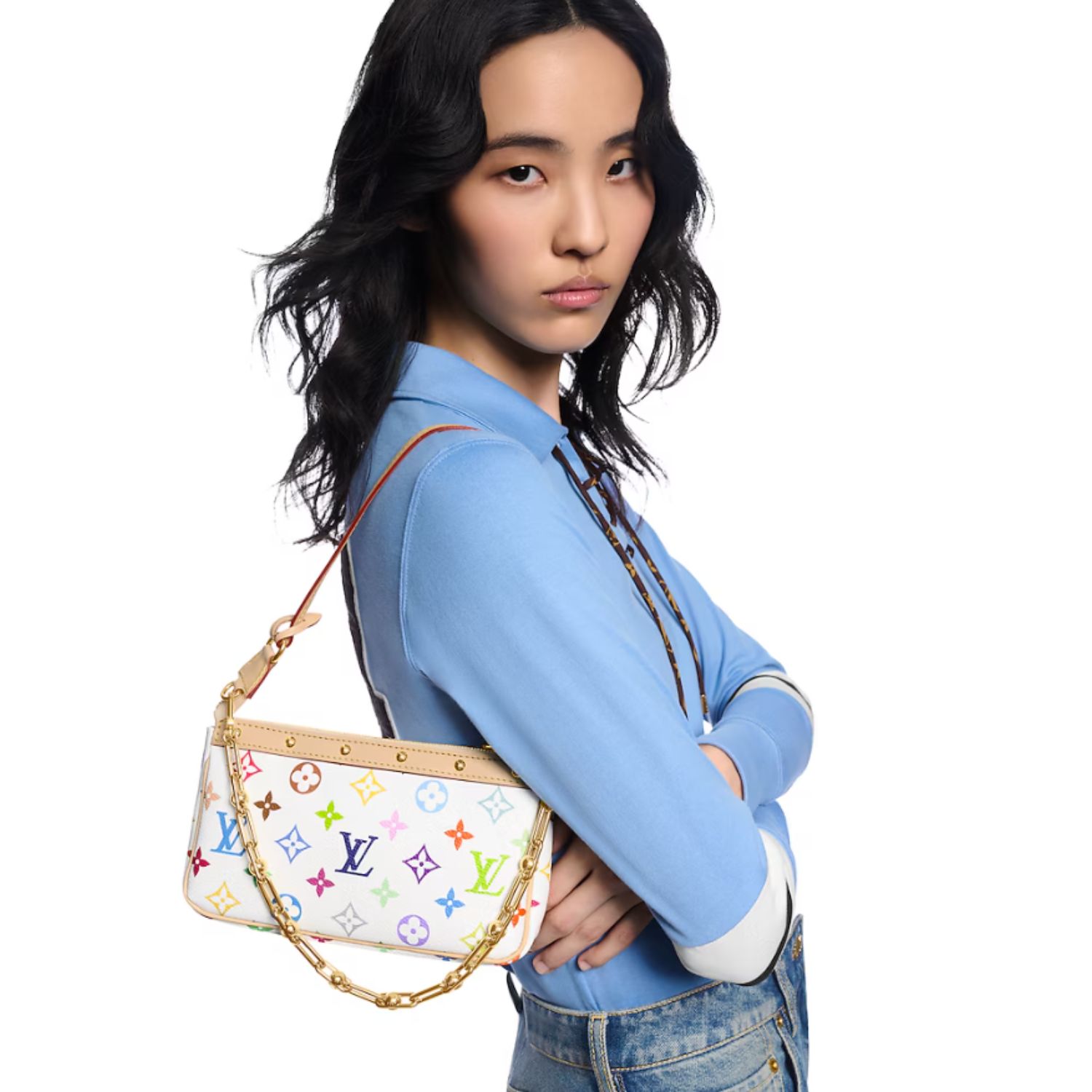 L0vis Vvtt0n LV x TM Pochette Accessoires Multicolore Blanc For Women 22cm/8.7in – M13404