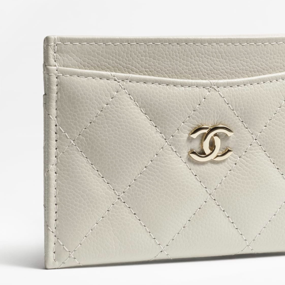 Ch**el Classic Card Holder Light Grey For Women 4.4in/11.2cm AP0213 B10583 NW786