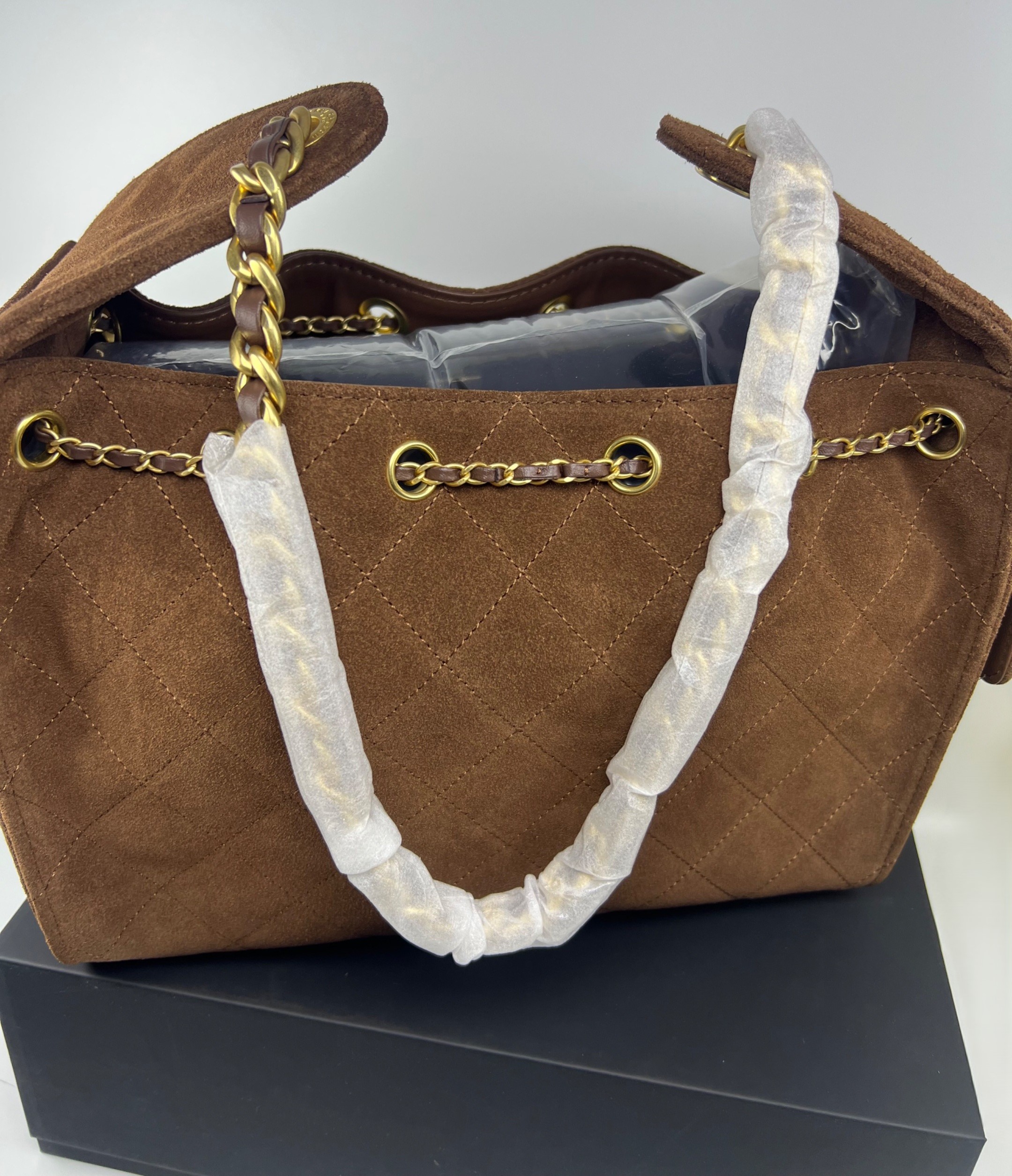 Ch**el 25 Small Handbag Dark Brown For Women 10.2in/26cm AS5293-B18799-U3950