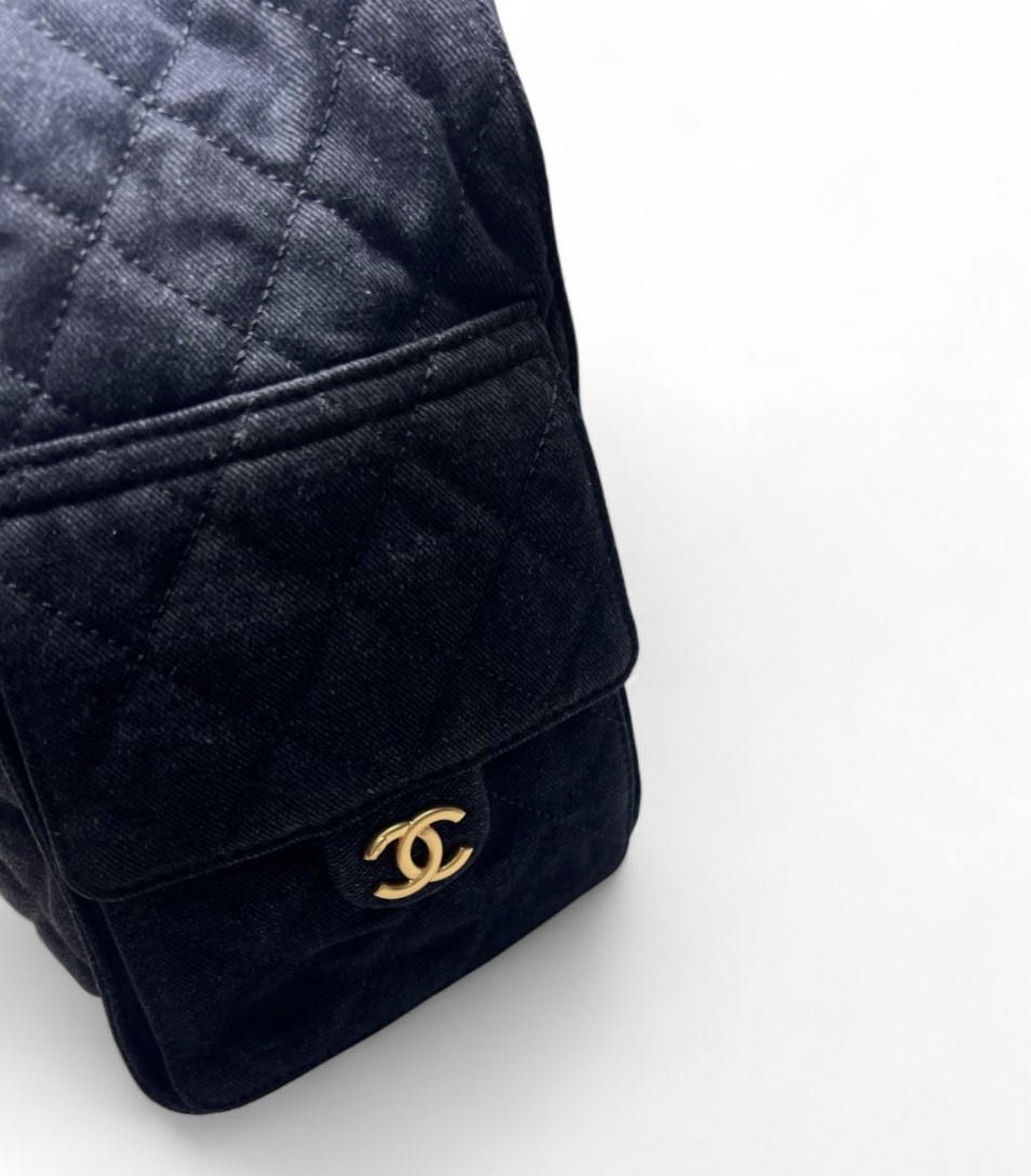 Ch**el 25 Medium Handbag Denim Black For Women 11.8in/30cm AS5311-B20520-U0725