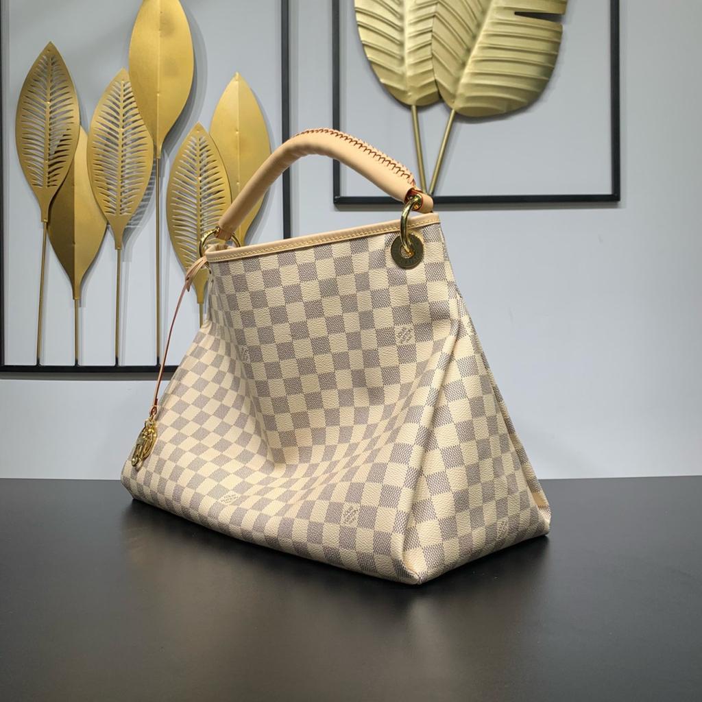 [True-to-ORIGINAL] L0vis Vvtt0n Artsy MM Damier Azur Canvas For Women, Women’s Handbags 16.1in/41cm LV N40253