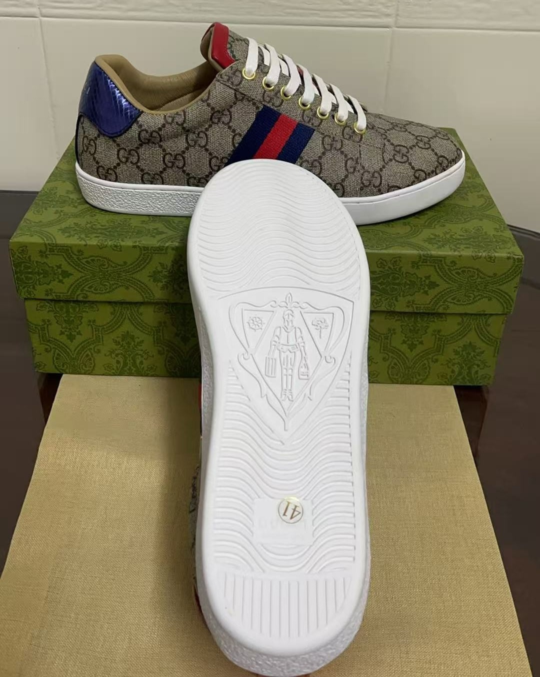 Gvc*1 Women’s Ace GG Svp*me Sneaker Brown For Women GG 499410 96G50 9768 – Size 41EU