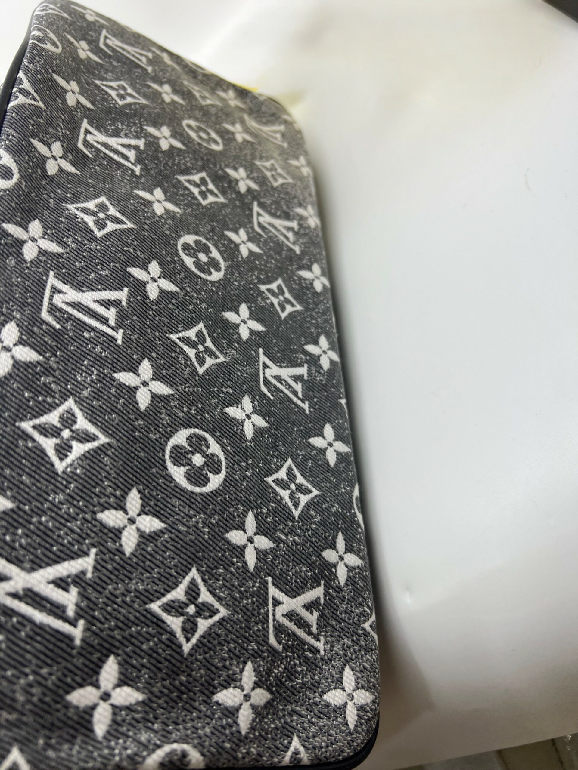 L0vis Vvtt0n Neverfull MM Monogram Jacquard Denim Totes Bag Grey For Women 12.2in/31cm M21465