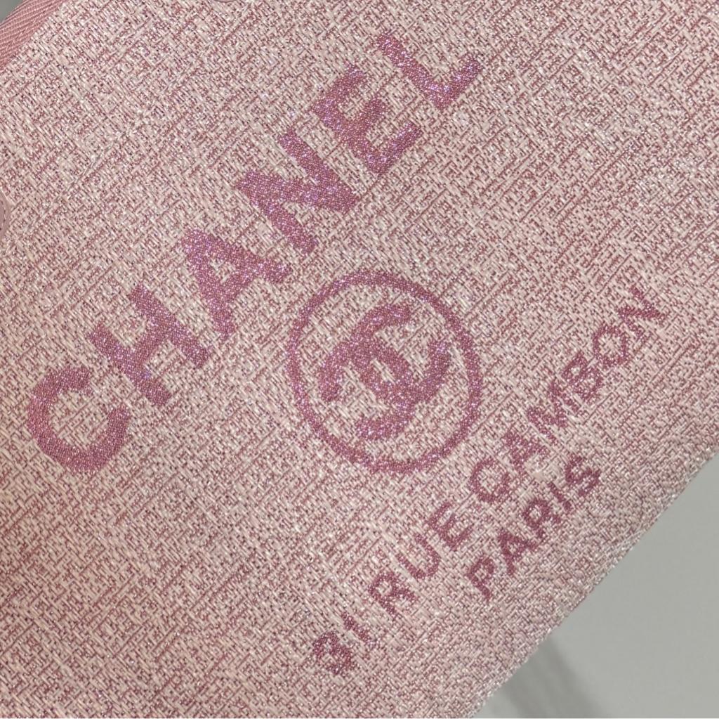 Ch**el Deauville Tote 38cm Pink For Women A66941