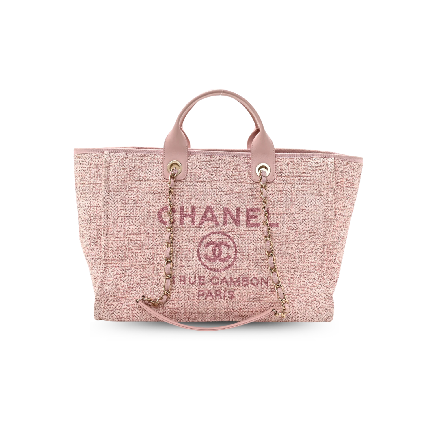 Ch**el Deauville Tote 38cm Pink For Women A66941