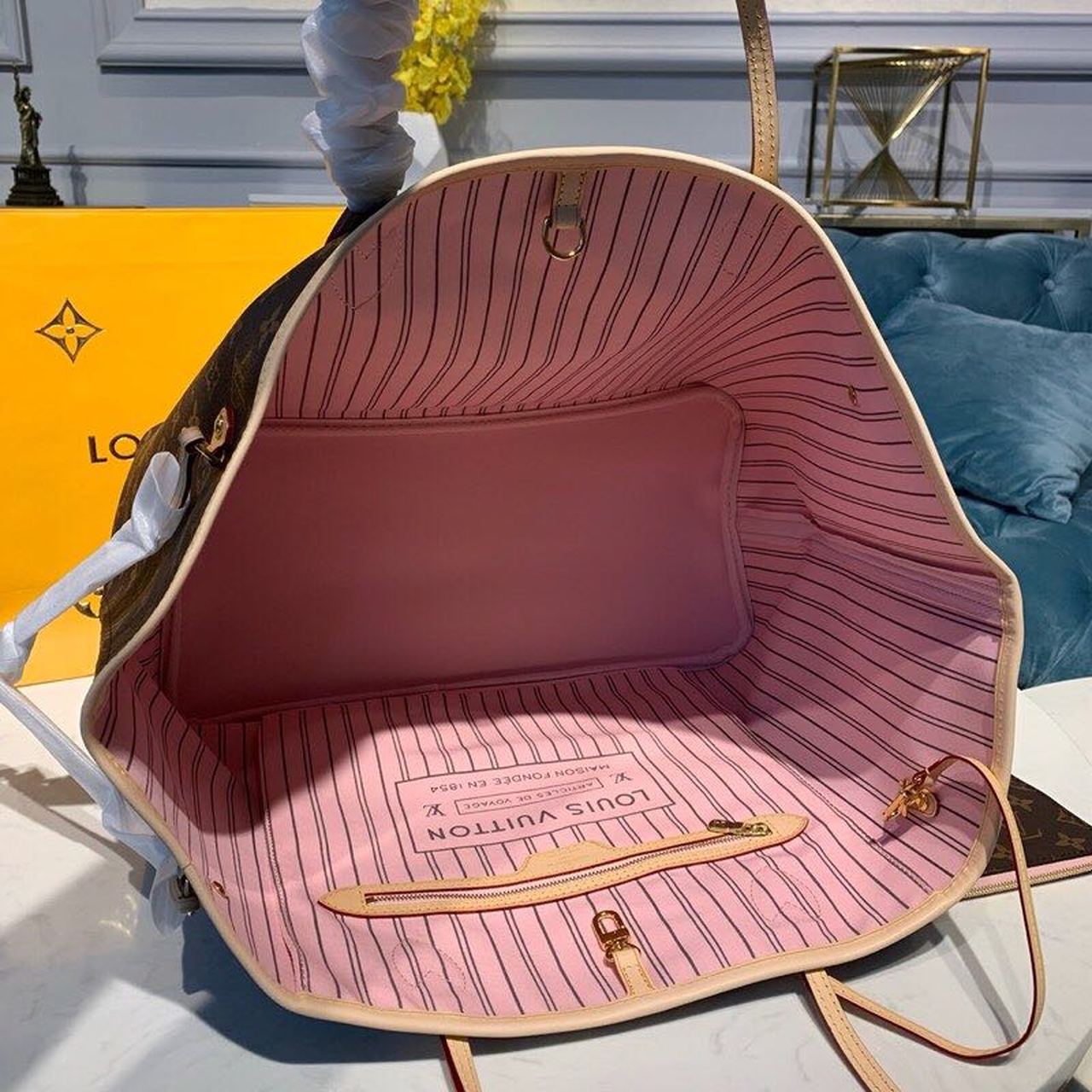 L0vis Vvtt0n Neverfull GM Tote Bag Monogram Canvas Rose Ballerine Pink For Women, Women’s Handbags, Shoulder Bags 15.7in/39cm LV