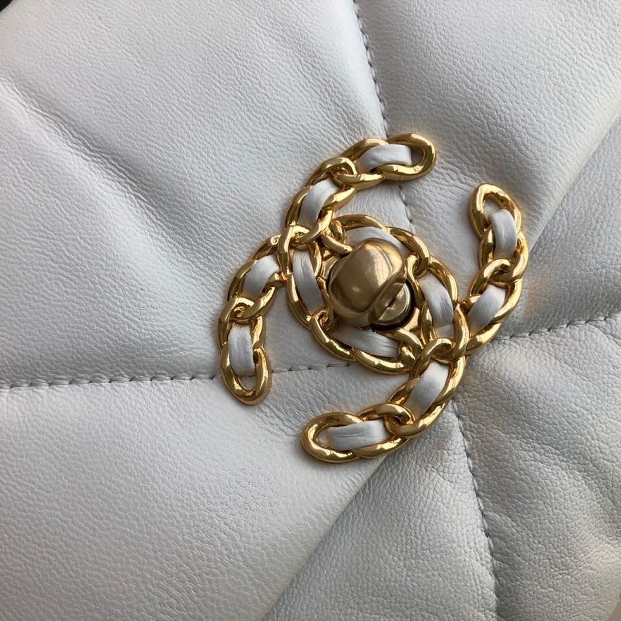 Ch**el 19 HandBag White For Women 10.1in/26cm AS1160