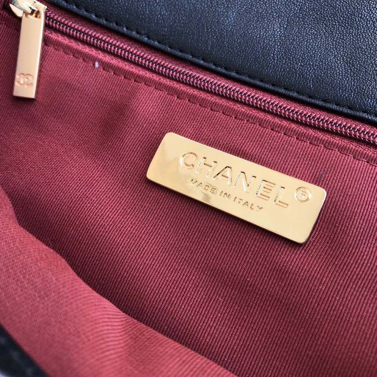 Ch**el 19 HandBag Black For Women 10.1in/26cm AS1160