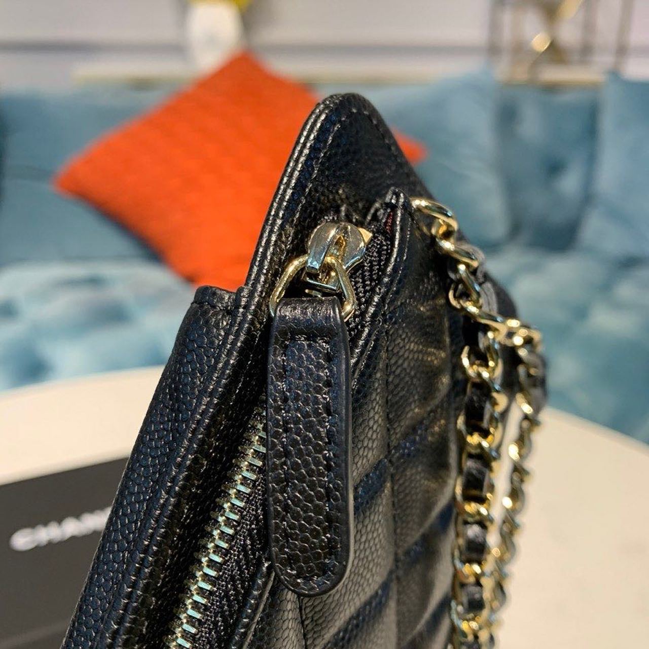 Ch**el Classic Cluth With Chain Black For Women, Women’s Wallet 7in/18cm AP0990