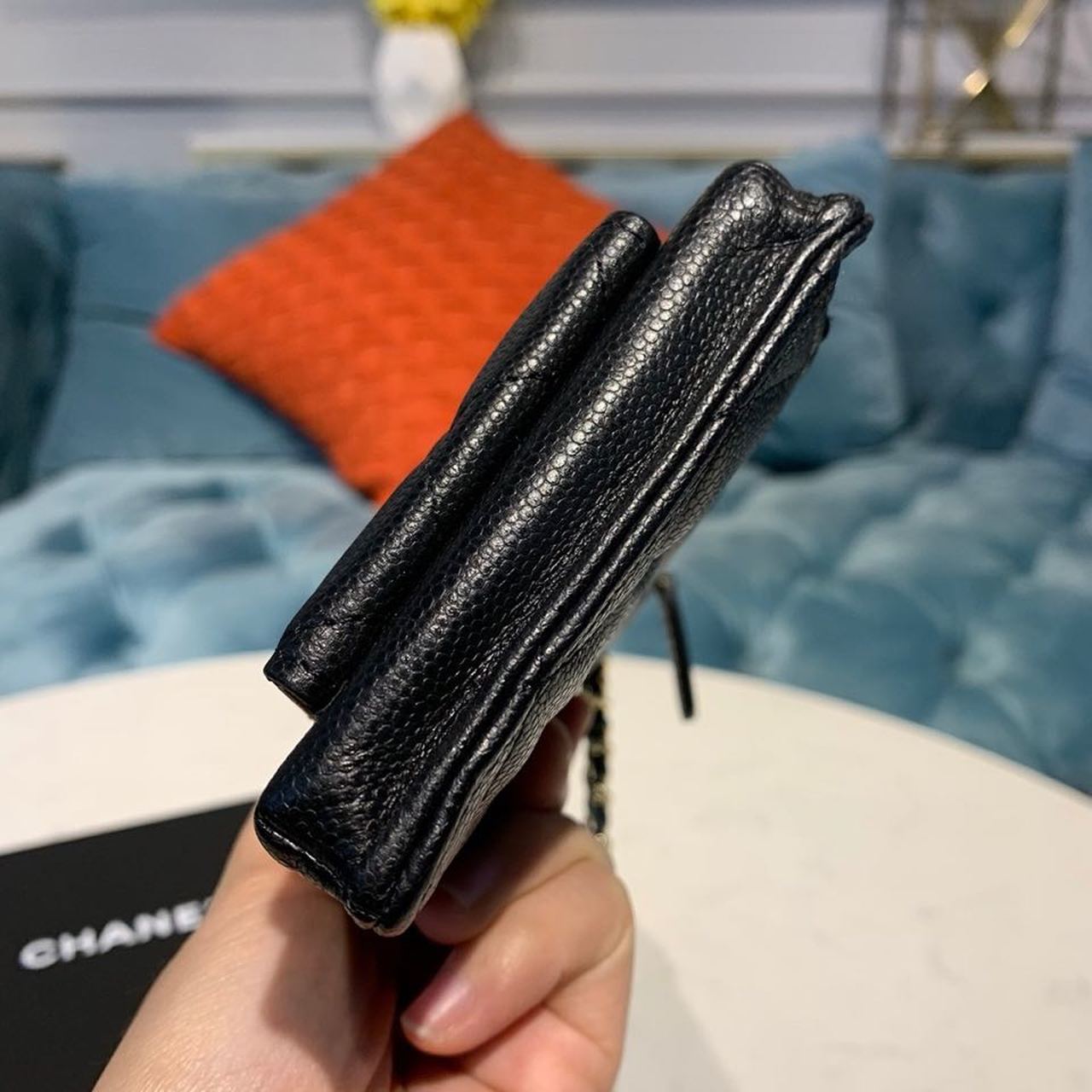 Ch**el Classic Cluth With Chain Black For Women, Women’s Wallet 7in/18cm AP0990