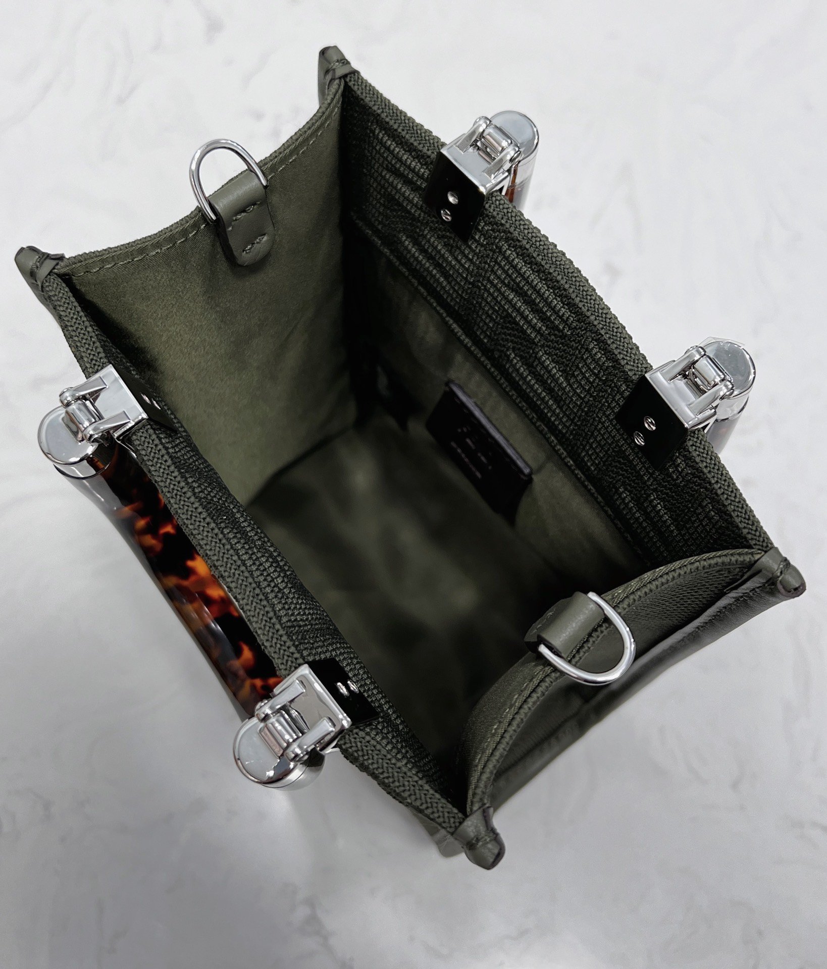 F**di Mini Sunshine Shopper Black For Women, Women’s Handbags, Shoulder And CrossBody Bags 7.1in/18cm FF 8BS051